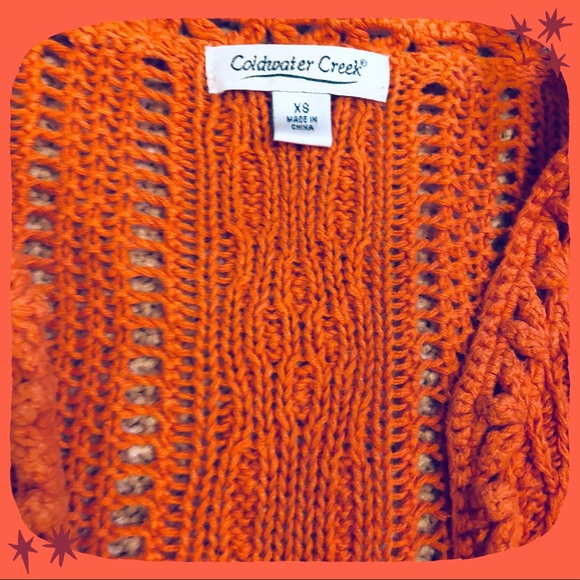 Orange cabled cardigan - Picture 4 of 5